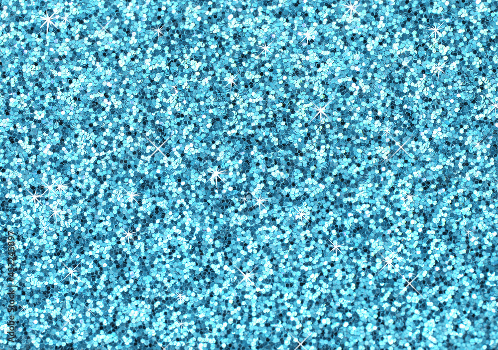 Obraz premium Shiny light blue background. Sparkling glitter digital paper