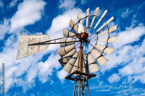 Windmill in the blue sky