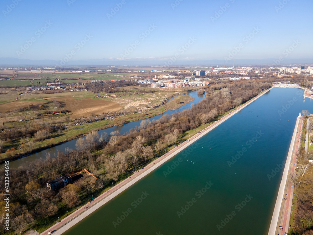 Aerial view of Rowing Venue in city of Plovdiv, Bulgaria Aerial view of Rowing Venue in city of Plovdiv, Bulgaria