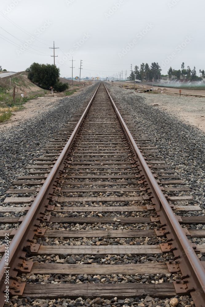 Vanishing railroad track in Northern California