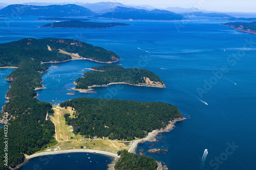 Stock Aerial Photo of Stuart Island San Juan Islands Washington USA