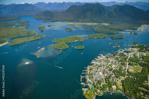 Obraz na płótnie Stock Aerial Photo of Tofino and Clayoquot Sound West Coast Vancouver Island Bri