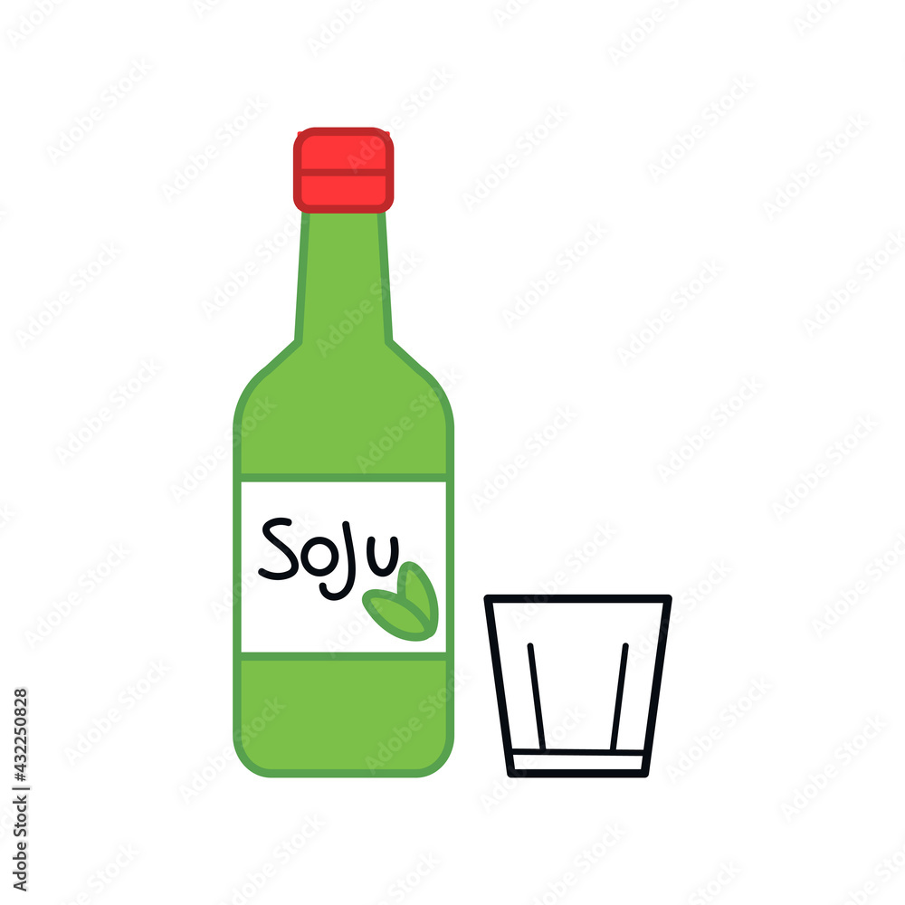 Isolated soju bottle beverage icon Isolated soju bottle beverage icon