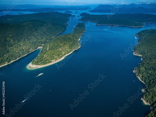 Stock aerial photo of Sunshine Coast, Okeover Arm BC, Canada