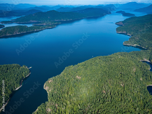 Stock aerial photo of Islands of Discovery Passage BC, Canada
