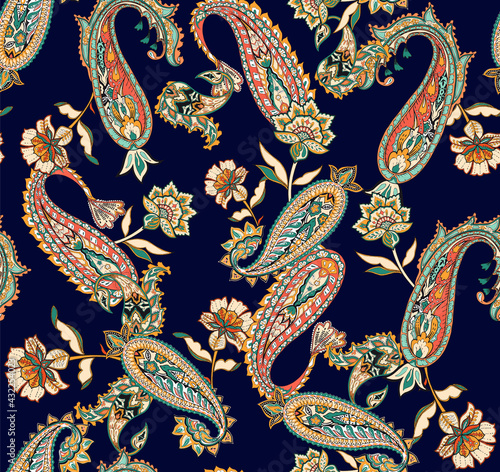 indian traditional pattern, paisley pattern for textiles and decoration