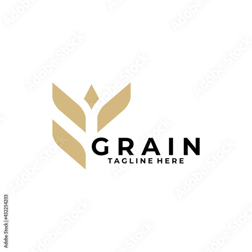 wheat grain logo icon vector isolated