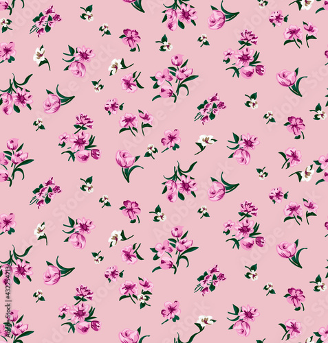 Floral liberty pattern. Plant background for fashion, tapestries, prints. Modern floral design perfect for fashion and decoration