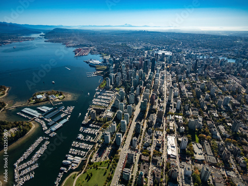 Fototapeta Naklejka Na Ścianę i Meble -  Stock aerial photo of Downtown Vancouver BC, Canada