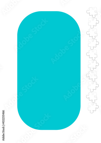 Vertical illustration format A4 - the design of the screen of the phone or tablet for inscriptions and photos