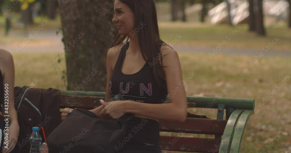 Young girls sitting in the park Young girls sitting in the park