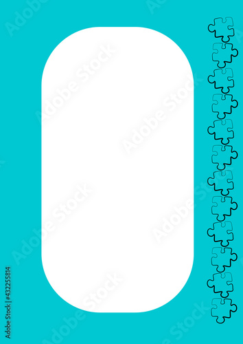 Vertical illustration format A4 - the design of the screen of the phone or tablet for inscriptions and photos