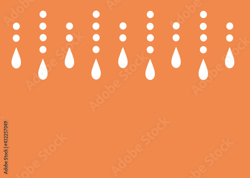 雨のしずく　オレンジ色の背景