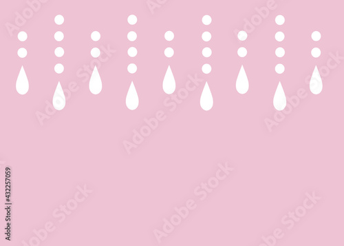 雨のしずく　ピンク色の背景