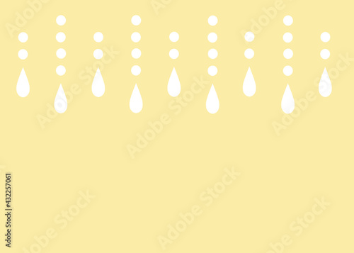 雨のしずく　黄色の背景