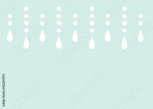 雨のしずく　薄緑色の背景