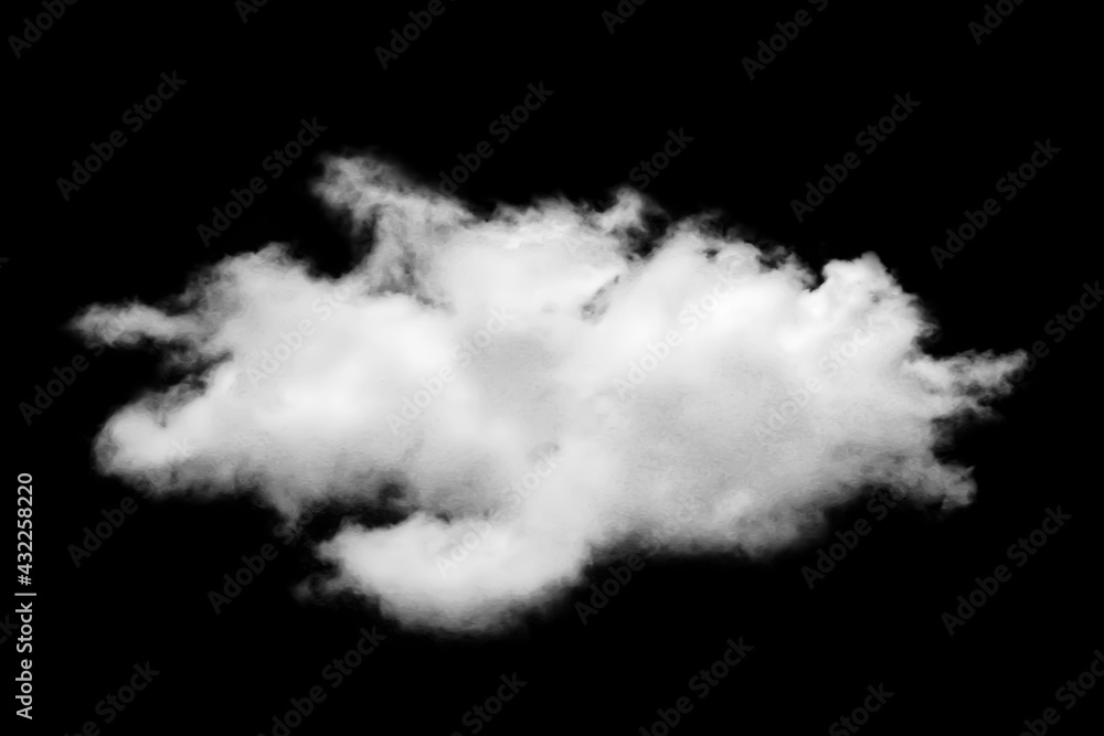 fog white clouds or haze For designs isolated on black background - obrazy, fototapety, plakaty 