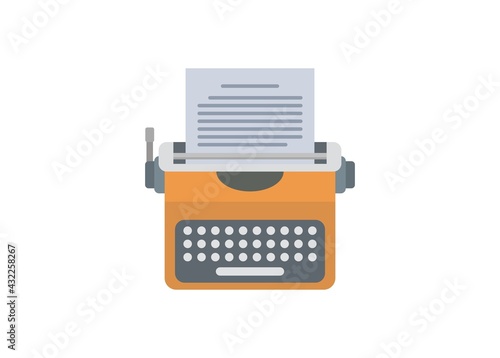 Typewriter machine with round button. 