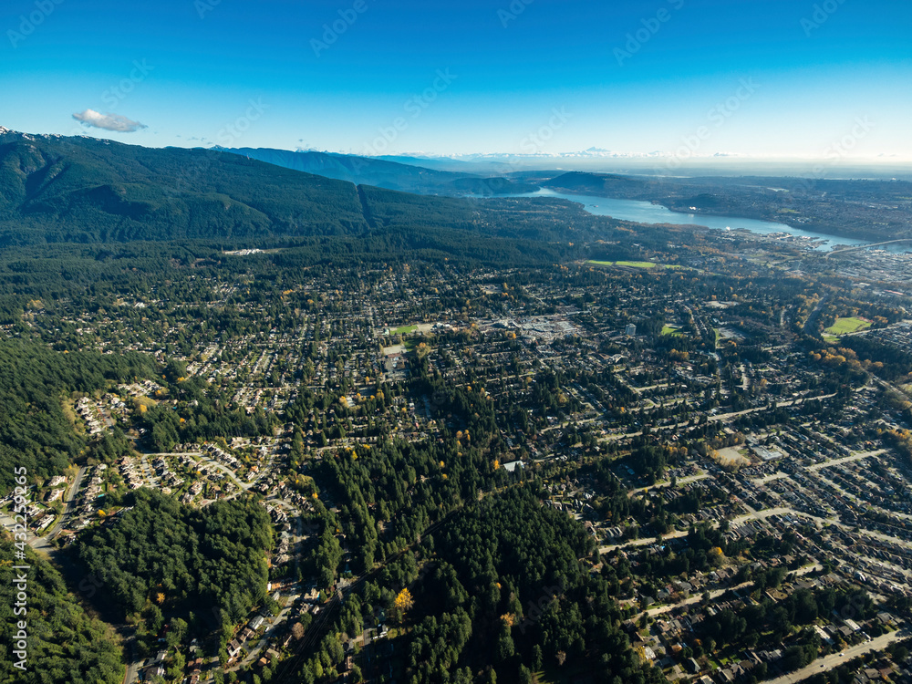 Stock aerial photo of North Vancouver , Canada