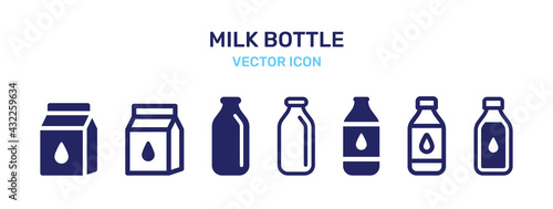 Milk bottle icon. Dairy product vector.
