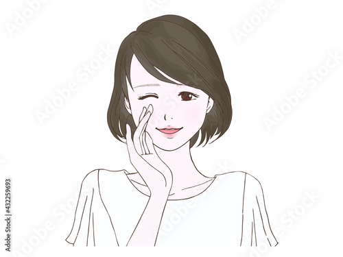 夏服の女性_内緒話_正面
