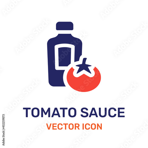 Tomato ketchup, sauce icon