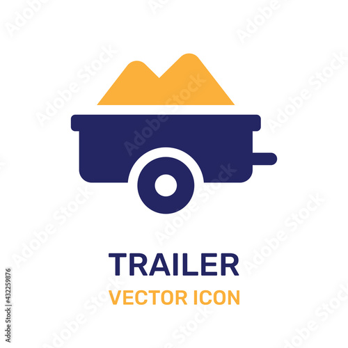 Trailer with sand isolated icon