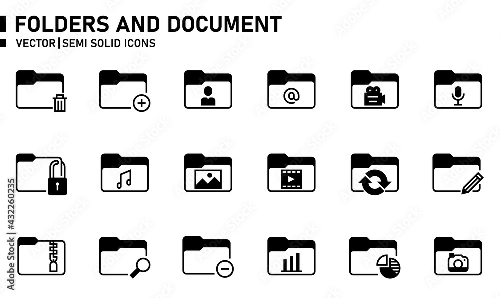 Folders and document icons for website, application, printing, document, poster design, etc. Folders and document icons for website, application, printing, document, poster design, etc.