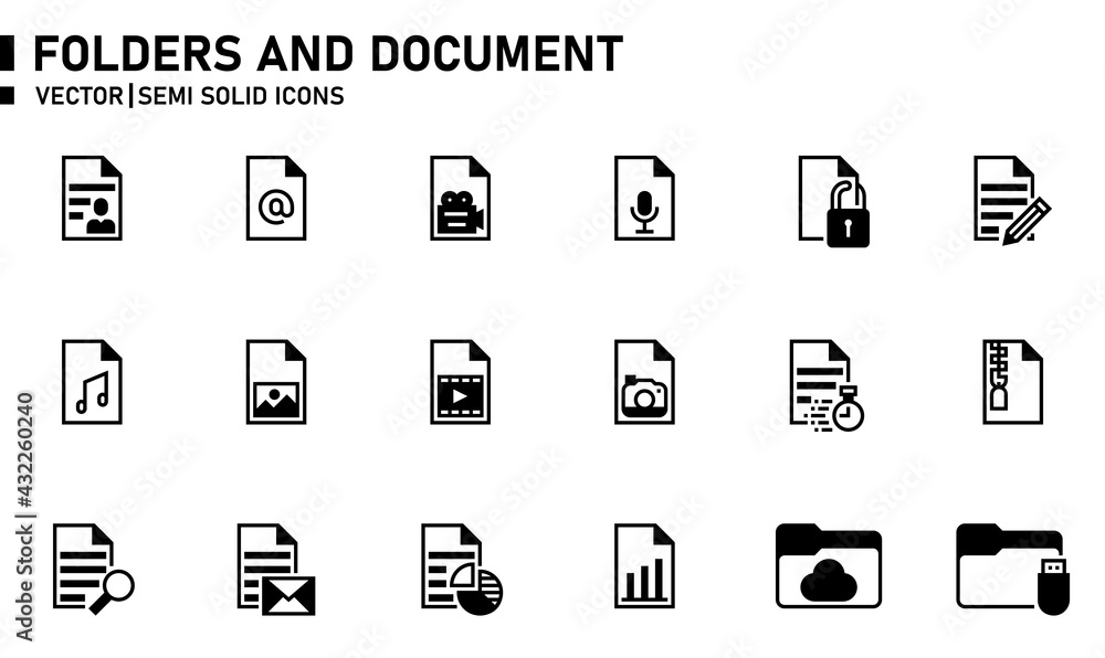 Folders and document icons for website, application, printing, document, poster design, etc. Folders and document icons for website, application, printing, document, poster design, etc.