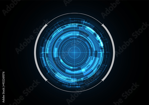 Technology abstract future radar security circle background vector