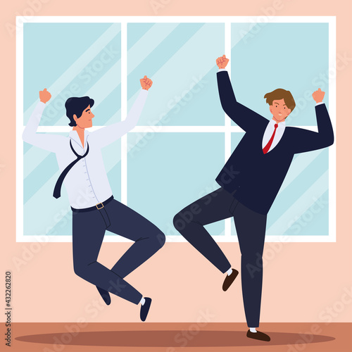 business team celebrating triumph