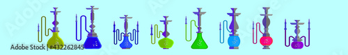 set of nargile cartoon icon design template with various models. vector illustration isolated on blue background