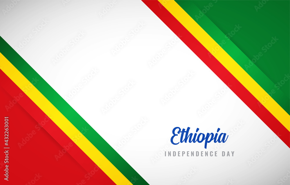 Happy derg downfall day of Ethiopia with Creative Ethiopia national country flag greeting background