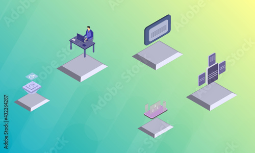 Active measures concept on abstract design