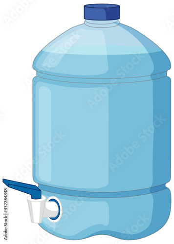 Water tank with tap for drinking water isolated on white background