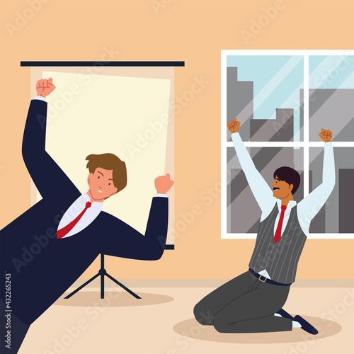 character businessmen happy