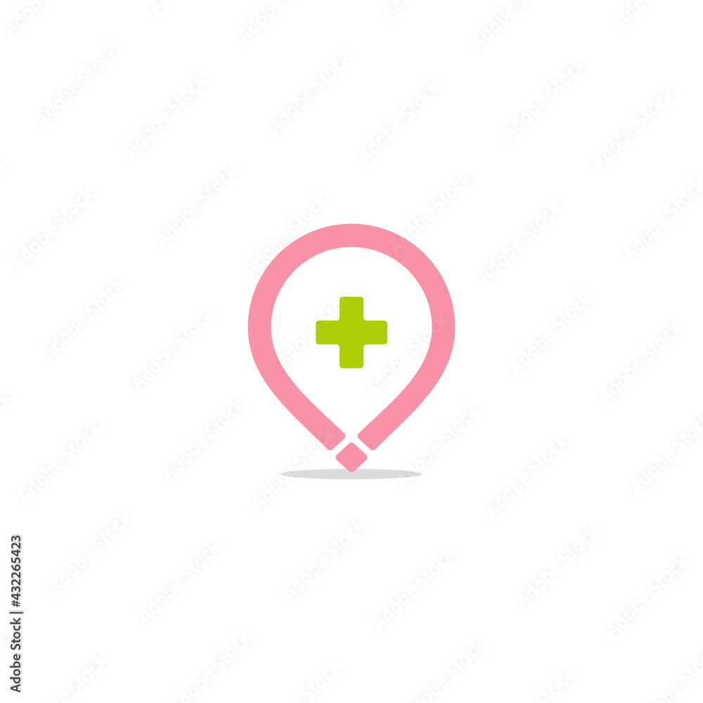plus medical pin location simple geometric logo vector plus medical pin location simple geometric logo vector