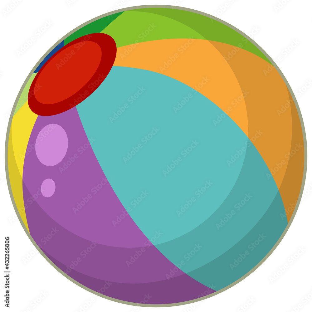 A colourful beach ball cartoon style isolated A colourful beach ball cartoon style isolated