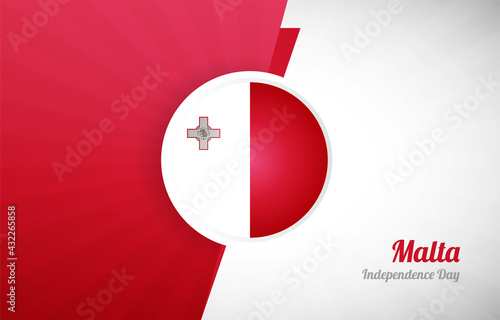 Happy independence day of Malta greeting background. Abstract Malta country flag illustration