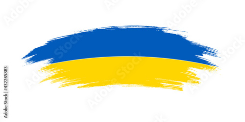 Artistic grunge brush flag of Ukraine isolated on white background