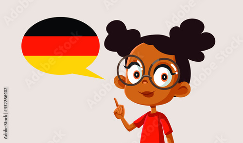 Smart Girl Learning to Speak German