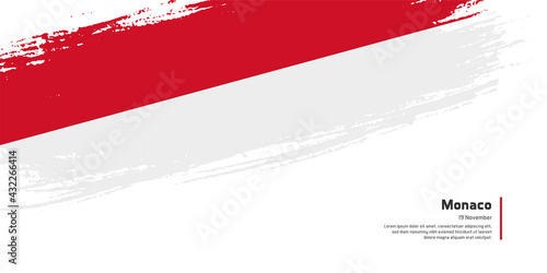 Creative hand drawing brush flag of Monaco country for special independence day