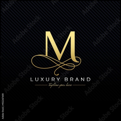 Initial M Luxury Letter Logo Design , Elegance Wedding Initial Monogram