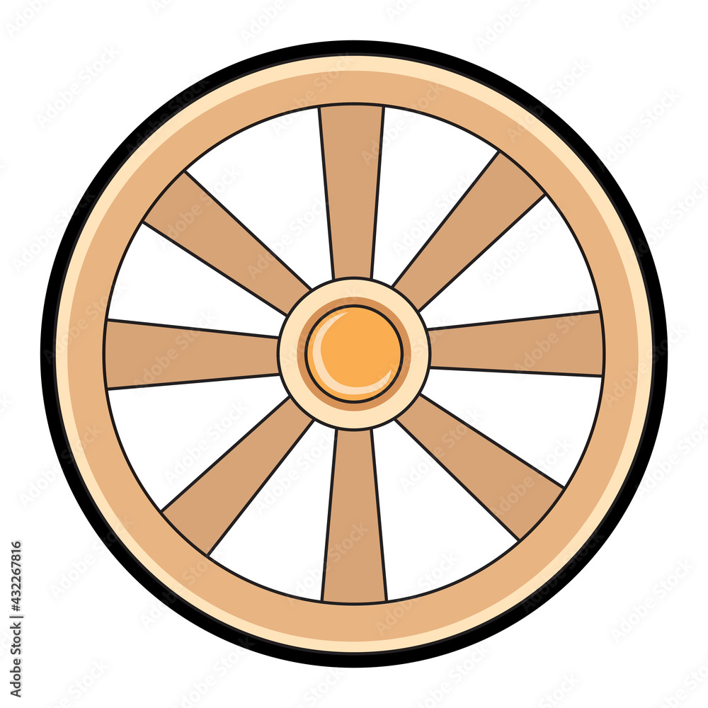 wooden wheels vector,isolated on white background