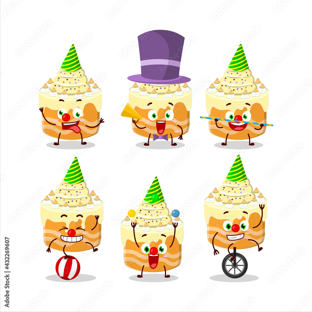 Cartoon character of sweety cake melon with various circus shows