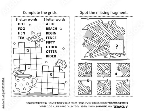 Quadro su tela Activity page with two puzzles
