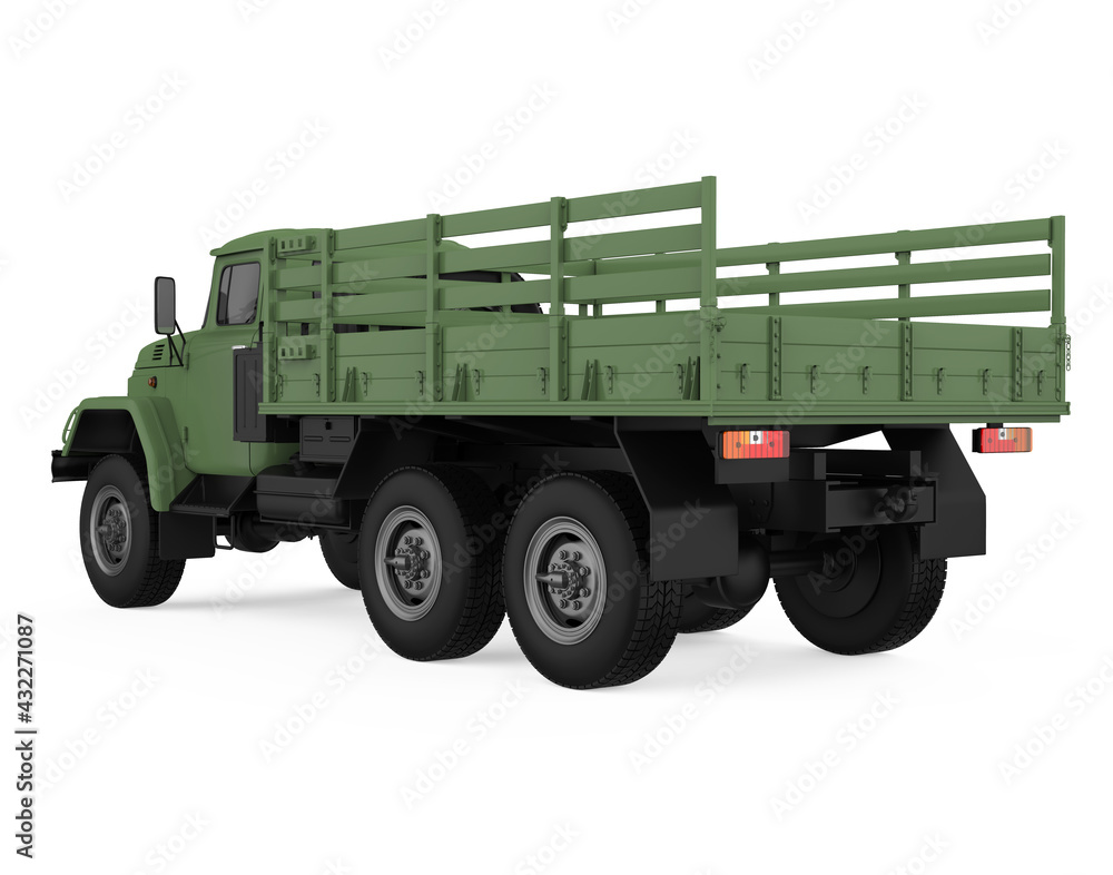 Retro Flatbed Truck Isolated