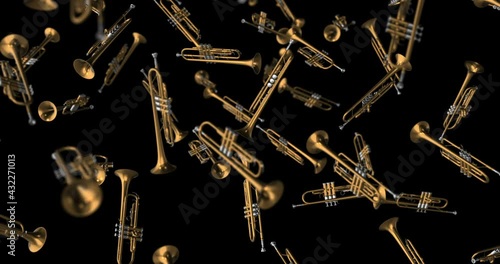Jazz Tumpet falling slow motion animation