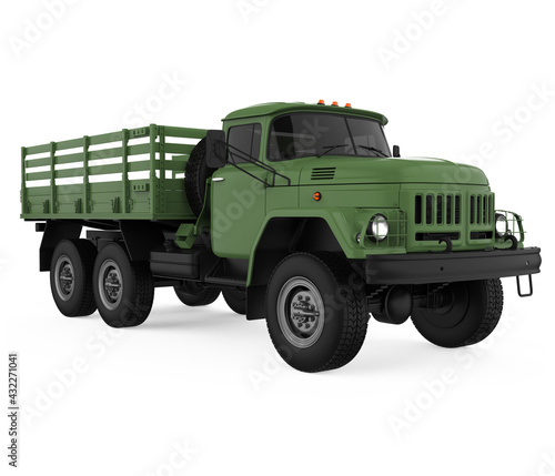 Retro Flatbed Truck Isolated