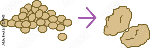 大豆と大豆ミートのイラスト素材